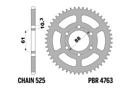 PBR 13/07 ZĘBATKA TYLNA 4763 38 (ŁAŃC. 525) (MADE IN ITALY)