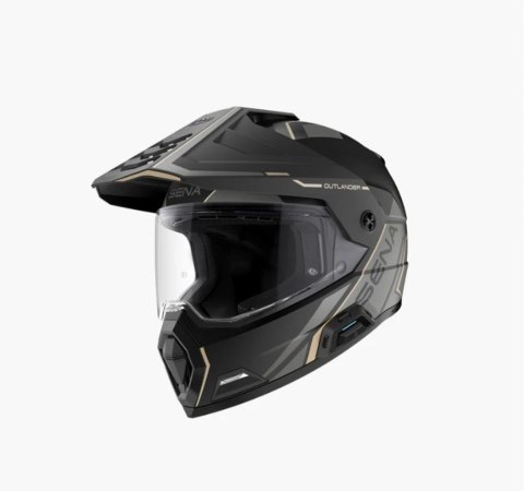 SENA 2026/07 KASK OUTLANDER DUAL SPORT FIBERGLASS Z INTERKOMEM MESH 3.0 DO 2000M ROZMIAR S KOLOR CZARNY MATT ( ECE R22.06 ) (EL)