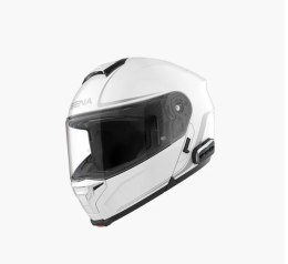 SENA 2026/07 KASK OUTRUSH 2 SZCZĘKOWY Z INTERKOMEM MESH 3.0 DO 1200M ROZMIAR S KOLOR BIAŁY ( ECE R22.06 ) (EL)