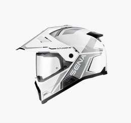 SENA 2026/07 KASK OUTLANDER DUAL SPORT FIBERGLASS Z INTERKOMEM MESH 3.0 DO 2000M ROZMIAR M KOLOR BIAŁY ( ECE R22.06 ) (EL)