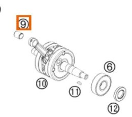 KTM OEM ŁOŻYSKO GŁÓWKI KORBOWODU (IGIEŁKOWE) KTM SX 65 '98-'27, HUSQVARNA TC 65 '17-'27, GAS GAS MC 65 '21-'27 (12X15X17MM)