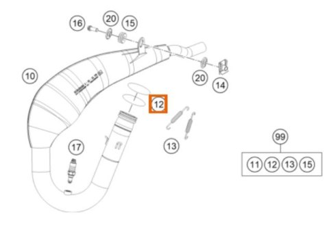 KTM OEM O-RING (ORING) WYDECHU (DYFUZORA) VITON 38X3MM KTM SX 85 '02-'27, SX 125/150 '16-'27, HUSQVARNA TC 85 '14-'27, GAS GAS M