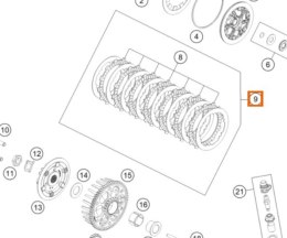 KTM OEM TARCZE SPRZĘGŁOWE Z PRZEKŁADKAMI KTM SX 85 '18-'27, HUSQVARNA TC 85 '18-'27, GAS GAS MC 85 '21-'27