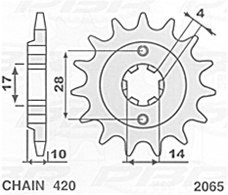 S ZĘBATKA PRZEDNIA 2065 15 DERBI SENDA 50 '96-'99 (ŁAŃC. 420) - WYPRZEDAŻ