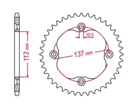 GROSSKOPF WYPRZEDAŻ ZĘBATKA TYLNA 4509 36 SUZUKI LTR 450 '06-'09 (JTR1760.36)