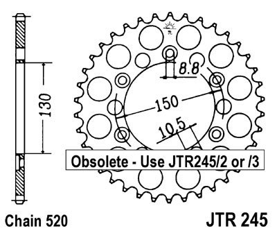 JT ZĘBATKA TYLNA 270 46 YAMAHA WR 250R '08-'20 (27046JT) (ŁAŃC. 520) JT ZĘBATKA TYLNA 270 46 YAMAHA WR 250R '08-'20 (27046JT) (ŁAŃC. 520)