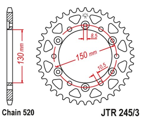JT ZĘBATKA TYLNA 4309 47 HONDA NX 650 '88-'90 (ŁAŃC. 520) (430947JT) JT ZĘBATKA TYLNA 4309 47 HONDA NX 650 '88-'90 (ŁAŃC. 520) (430947JT)
