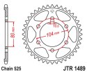 JT ZĘBATKA TYLNA 4359 43 KAWASAKI ZX750R, NINJA, KLZ VERSYS (12-) (435943JTZBK) (ŁAŃC. 525) KOLOR CZARNY
