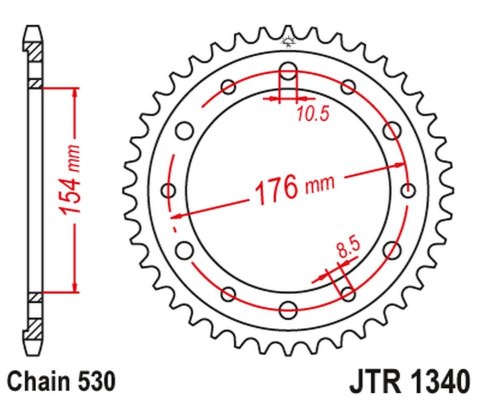 JT ZĘBATKA TYLNA 4434 43 HONDA VFR750, VFR800 V-TEC '02-'14, VFR800X CROSSRUNNER '11-'15 (443443JTZBK) (ŁAŃC. 530) KOLOR CZARNY JT ZĘBATKA TYLNA 4434 43 HONDA VFR750, VFR800 V-TEC '02-'14, VFR800X CROSSRUNNER '11-'15 (443443JTZBK) (ŁAŃC. 530) KOLOR CZARNY