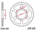 JT ZĘBATKA TYLNA 478 43 KAWASAKI ZX6R (05-13), Z750 (47843JTZBK) (MOŻE BYĆ ZASTĄPIONA PRZEZ 4578 43 JTR1478.43) (ŁAŃC. 520) KOLO