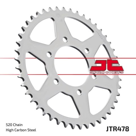 JT ZĘBATKA TYLNA 478 43 KAWASAKI ZX6R (05-13), Z750 (47843JTZBK) (MOŻE BYĆ ZASTĄPIONA PRZEZ 4578 43 JTR1478.43) (ŁAŃC. 520) KOLO JT ZĘBATKA TYLNA 478 43 KAWASAKI ZX6R (05-13), Z750 (47843JTZBK) (MOŻE BYĆ ZASTĄPIONA PRZEZ 4578 43 JTR1478.43) (ŁAŃC. 520) KOLO