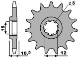 PBR ZĘBATKA PRZEDNIA 595 13 18NC APRILIA 50 86-91 (ŁAŃC. 415)