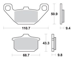 SBS KLOCKI HAMULCOWE KH85 STREET STANDART CERAMIC KOLOR CZARNY