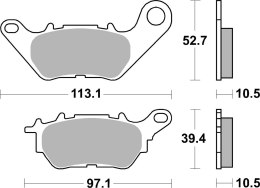SBS KLOCKI HAMULCOWE KH662 STREET STANDART CERAMIC PASUJE DO: YAMAHA YZF-R25 '15-'20, YZF-R3 '15-'20, MT-03 '16-'20, MT-25 '16-'