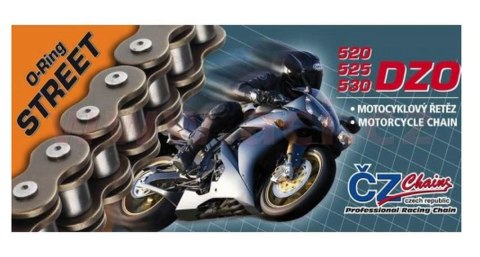 CZ ŁAŃCUCH NAPĘDOWY 520 DZO (110 OGNIW) O-RING BRONZE DO 750 CCM (STREET) (35,6 KN) + ZAKUWKA DRĄŻONA