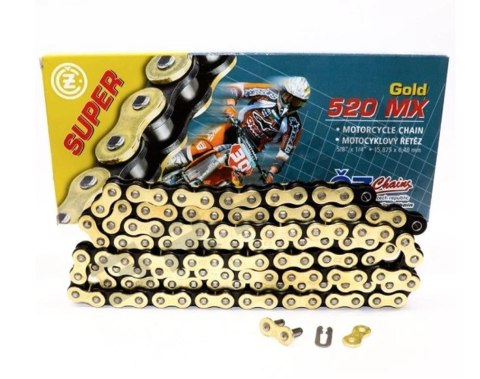 CZ ŁAŃCUCH NAPĘDOWY 520 MX (114 OGNIW) ZŁOTY (MOTOCROSS) DO 450 CCM (35,8 KN) + ZAPINKA CZ ŁAŃCUCH NAPĘDOWY 520 MX (114 OGNIW) ZŁOTY (MOTOCROSS) DO 450 CCM (35,8 KN) + ZAPINKA