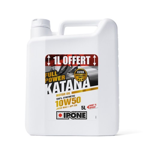 IPONE FULL POWER KATANA 10W50 OLEJ SILNIKOWY 100 % SYNTETYK 5L (ESTER, MA2) - PROMOCJA 4+1 (AKC) (4) IPONE FULL POWER KATANA 10W50 OLEJ SILNIKOWY 100 % SYNTETYK 5L (ESTER, MA2) - PROMOCJA 4+1 (AKC) (4)