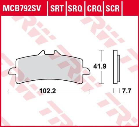 TRW ZF KLOCKI HAMULCOWE KH447 SINTER STREET APRILIA RSV4 09-, DUCATI V4 PANIGALE 18-, PANIGALE 1299 15-, KAWASAKI H2 15-, ZX10R 