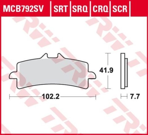 TRW ZF KLOCKI HAMULCOWE KH447 SINTER STREET APRILIA RSV4 09-, DUCATI V4 PANIGALE 18-, PANIGALE 1299 15-, KAWASAKI H2 15-, ZX10R 