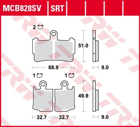 TRW ZF KLOCKI HAMULCOWE KH499/4 SINTER STREET HONDA VFR 1200 10-16, PRZÓD TRW ZF KLOCKI HAMULCOWE KH499/4 SINTER STREET HONDA VFR 1200 10-16, PRZÓD