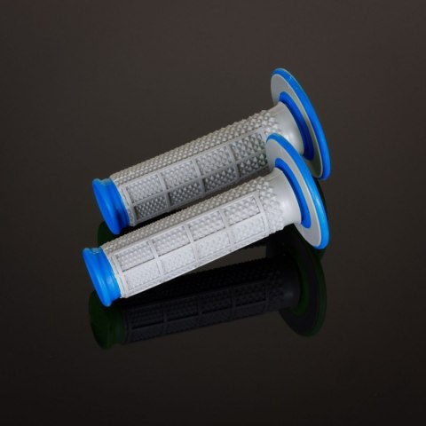 RENTHAL MANETKI MX DUAL COMPOUND TAPERED BLUE H/WAFF, DWUSKŁADNIKOWE, KOLOR SZARY/NIEBIESKI RENTHAL MANETKI MX DUAL COMPOUND TAPERED BLUE H/WAFF, DWUSKŁADNIKOWE, KOLOR SZARY/NIEBIESKI