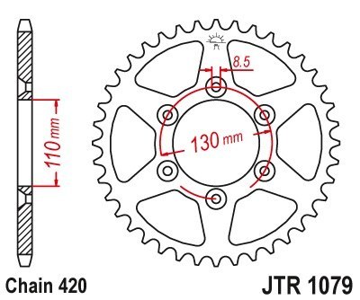 JT ZĘBATKA TYLNA CPI 50SM '06-12 (JTR1079.53)* (ŁAŃC. 520)