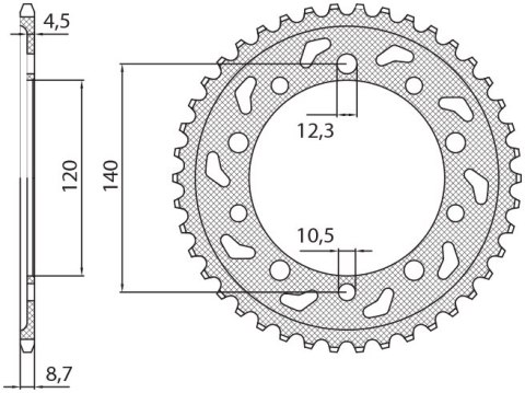 SUNSTAR ZĘBATKA TYLNA 4409 43 SUZUKI GSF 1250 '06-'16, GSXR 1000/1300 (JTR1800.43) (ŁAŃC. 530) (440943JT) SUNSTAR ZĘBATKA TYLNA 4409 43 SUZUKI GSF 1250 '06-'16, GSXR 1000/1300 (JTR1800.43) (ŁAŃC. 530) (440943JT)