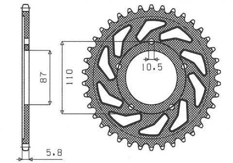 SUNSTAR ZĘBATKA TYLNA 795 39 SUZUKI GS 500 E/F 88-10 (JTR823.39) (ŁAŃC. 520) (79539JT) SUNSTAR ZĘBATKA TYLNA 795 39 SUZUKI GS 500 E/F 88-10 (JTR823.39) (ŁAŃC. 520) (79539JT)