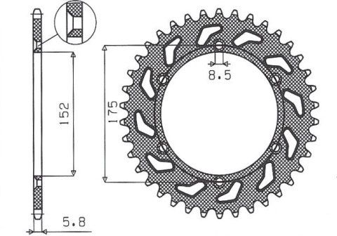 SUNSTAR ZĘBATKA TYLNA 856 44 YAMAHA TT600 R '98-'03, TT600S '93-'95 (JTR853.44) (ŁAŃC. 520) (85644JT) SUNSTAR ZĘBATKA TYLNA 856 44 YAMAHA TT600 R '98-'03, TT600S '93-'95 (JTR853.44) (ŁAŃC. 520) (85644JT)
