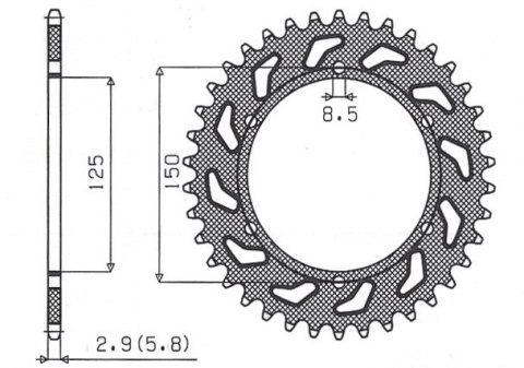 SUNSTAR ZĘBATKA TYLNA 899 40 KTM SX/EXC (JTR897.40) (ŁAŃC. 520) (89940JT)