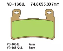 VESRAH KLOCKI HAMULCOWE KH265 / KH296 SPIEK METALICZNY (ZŁOTE) HONDA CBR/VTR PRZÓD (8MM) (MADE IN JAPAN)