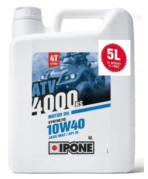 IPONE ATV 4000 RS 10W40 OLEJ SILNIKOWY SEMISYNTETYK 5L - PROMOCJA 4+1 (AKC) (4) IPONE ATV 4000 RS 10W40 OLEJ SILNIKOWY SEMISYNTETYK 5L - PROMOCJA 4+1 (AKC) (4)