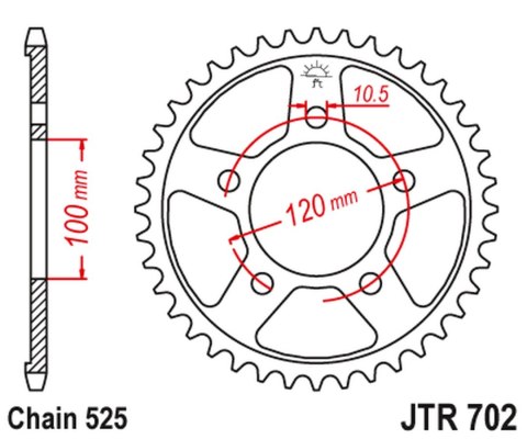 JT ZĘBATKA TYLNA 4363 46 APRILIA DORSODURO 750 '07-'16 (JTR702.46) (ŁAŃC. 525)