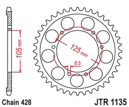 JT ZĘBATKA TYLNA APRILIA RX 125 E4 '18-'23 (JTR1135.69)* (ŁAŃC. 428)