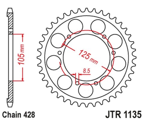 JT ZĘBATKA TYLNA APRILIA RX 125 E4 '18-'23 (JTR1135.69)* (ŁAŃC. 428)