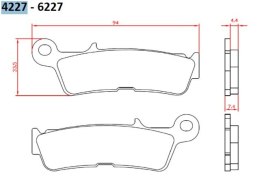 BRENTA KLOCKI HAMULCOWE KH755 SPIEK METALICZNY (ZŁOTE) YAMAHA YZ 450 '20-, PRZÓD (FT 4227)