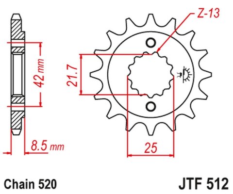 JT ZĘBATKA PRZEDNIA 525 14 KAWASAKI ZXR 400, KLE 500 '91-'96 (-1), GPZ 500S (-1) (52514JT) (ŁAŃC. 520) JT ZĘBATKA PRZEDNIA 525 14 KAWASAKI ZXR 400, KLE 500 '91-'96 (-1), GPZ 500S (-1) (52514JT) (ŁAŃC. 520)