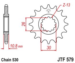 JT ZĘBATKA PRZEDNIA 579 14 YAMAHA R1/ FJ 1200/ XJR (57914JT) (ŁAŃC. 530)