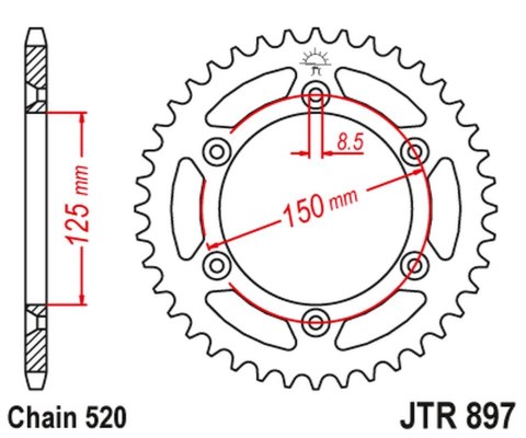JT ZĘBATKA TYLNA 899 52 ALUMINIOWA RACELITE KTM SX/EXC/LC4 (91-25) (89952JTA) (ŁAŃC. 520) KOLOR NIEBIESKI JT ZĘBATKA TYLNA 899 52 ALUMINIOWA RACELITE KTM SX/EXC/LC4 (91-25) (89952JTA) (ŁAŃC. 520) KOLOR NIEBIESKI