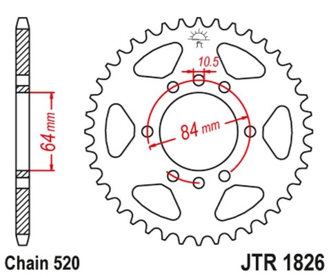 JT ZĘBATKA TYLNA 4302 37 SUZUKI LTZ 400 QUADSPORT '03-'08 (430237JT) (ŁAŃC. 520)