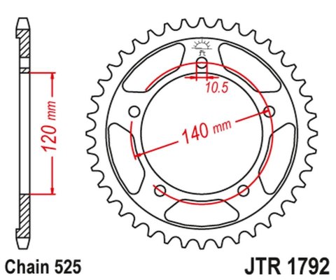 JT ZĘBATKA TYLNA 4398 41 SUZUKI GSR 750 '11-'19, GSXR 750 '00-'03, DL 1000 '15-'16, GSX 750S '15-'16 (439841JT) (ŁAŃC. 525) (CZA