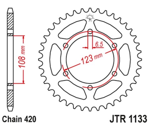 JT ZĘBATKA TYLNA 4412 52 APRILIA RS 50 '06-'14, DERBI GPR 50 '04-'13, SENDA SM 50 '07-'12 (441252JT) (ŁAŃC.420)