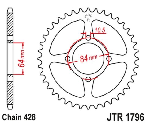 JT ZĘBATKA TYLNA 4467 49 SUZUKI RV 125 VAN VAN '03-16' (446749JT) (ŁAŃC.520) JT ZĘBATKA TYLNA 4467 49 SUZUKI RV 125 VAN VAN '03-16' (446749JT) (ŁAŃC.520)