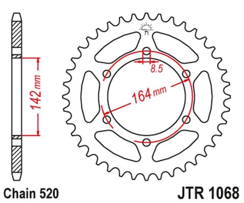JT ZĘBATKA TYLNA 4538 46 HYOSUNG GT 250 '04-15' (453846JT) (ŁAŃC. 520) JT ZĘBATKA TYLNA 4538 46 HYOSUNG GT 250 '04-15' (453846JT) (ŁAŃC. 520)