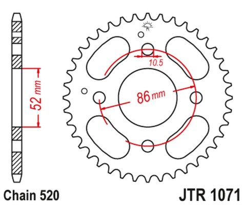 JT ZĘBATKA TYLNA 4621 31 KYMCO MXU/MXR50/150 '02-'13 (462131JT) (ŁAŃC. 520) JT ZĘBATKA TYLNA 4621 31 KYMCO MXU/MXR50/150 '02-'13 (462131JT) (ŁAŃC. 520)