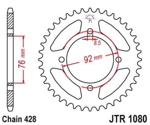 JT ZĘBATKA TYLNA THUMPSTAR PIT BIKES ALL 100CC+; X-SPORT PIT BIKES ALL 100CC+ (JTR1080,39) (ŁAŃC. 428) JT ZĘBATKA TYLNA THUMPSTAR PIT BIKES ALL 100CC+; X-SPORT PIT BIKES ALL 100CC+ (JTR1080,39) (ŁAŃC. 428)