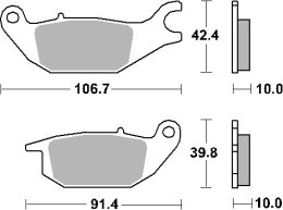 SBS KLOCKI HAMULCOWE KH343 STREET STANDART CERAMIC YAMAHA MW 125 TRICITY '14-'19 KOLOR CZARNY TYŁ