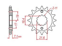 MTX PARTS ZĘBATKA PRZEDNIA 2067 14 HONDA CRF 250L '13-'15 (JTF1321.14) (MOŻNA STOSOWAĆ JAKO 2506 14 ORAZ 2261 14) (ŁAŃC. 520)