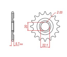 MTX PARTS ZĘBATKA PRZEDNIA 2103 12 YAMAHA YZF 250 '01-'17, WR 250F '01-'17 (JTF1590.12) (ŁAŃC. 520) (JTF1590.12)