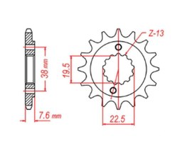 MTX PARTS ZĘBATKA PRZEDNIA 2116 14 SUZUKI LTR 450 '06-'12, LTZ 400 '03-'13, RMX 450 '10-'13 (JTF1401.14) (ŁAŃC. 520)